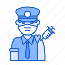 police, policeman, avatar, vaccine, vaccination