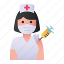 nurse, woman, avatar, vaccine, vaccination