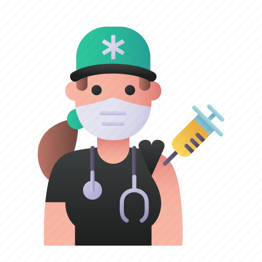 Paramedic, woman, avatar, vaccine, vaccination icon - Download on Iconfinder
