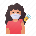 woman, avatar, user, vaccine, vaccination
