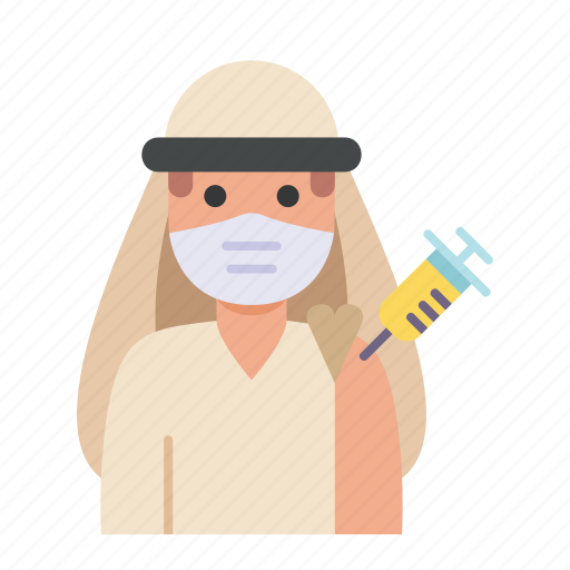 Arabian, man, avatar, user, vaccine, vaccination icon - Download on Iconfinder