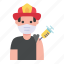 fireman, avatar, user, vaccine, vaccination 