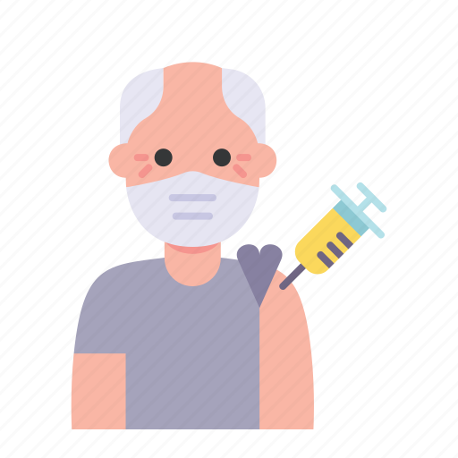 Man, elder, avatar, vaccine, vaccination icon - Download on Iconfinder