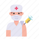 nurse, man, avatar, vaccine, vaccination
