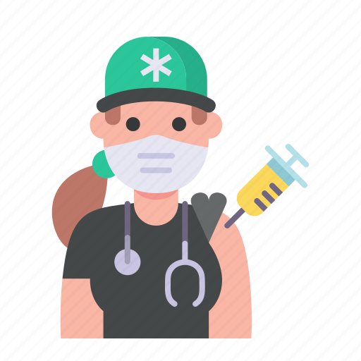 Paramedic, woman, avatar, vaccine, vaccination icon - Download on Iconfinder