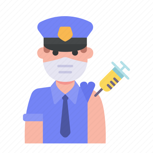 Police, policeman, avatar, vaccine, vaccination icon - Download on Iconfinder