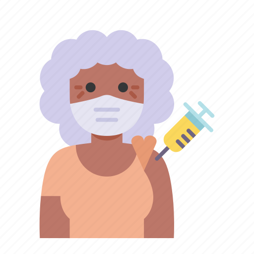 Woman, elder, avatar, vaccine, vaccination icon - Download on Iconfinder