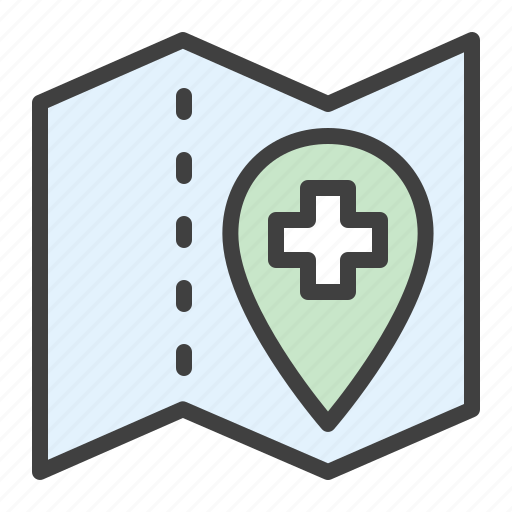 Map, clinic, hospital, vaccination, first aid icon - Download on Iconfinder