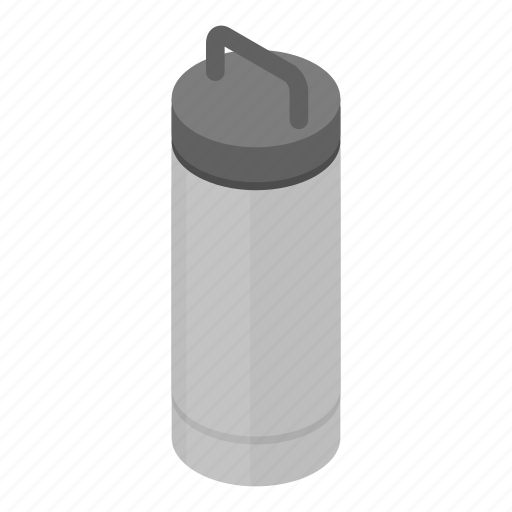 Cartoon, flask, gray, hot, isometric, thermos icon - Download on Iconfinder