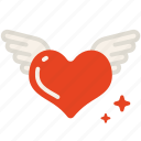 fly, heart, love, valentine, wing