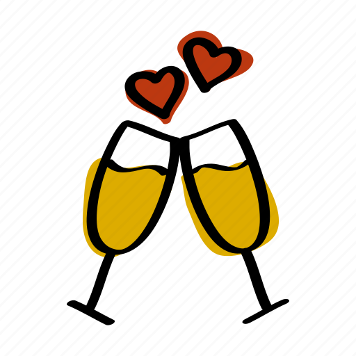 Champagne, date, day, drink, glasses, romantic, valentines icon - Download on Iconfinder
