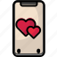 heart, iphone, iphonex, mobile, valentine 