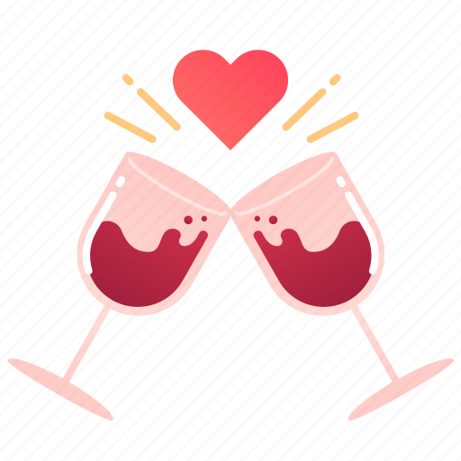 Celebrate, clink, dinner, love, valentine, valentines, wine icon - Download on Iconfinder