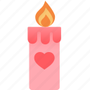 candle, day, february, heart, love, romantic, valentine