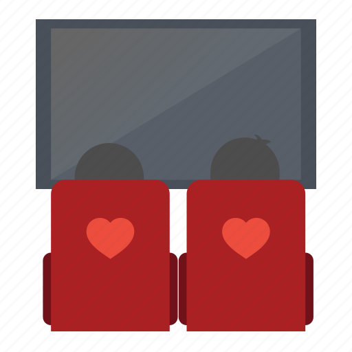 Cinema, day, february, heart, love, romantic, valentine icon - Download on Iconfinder