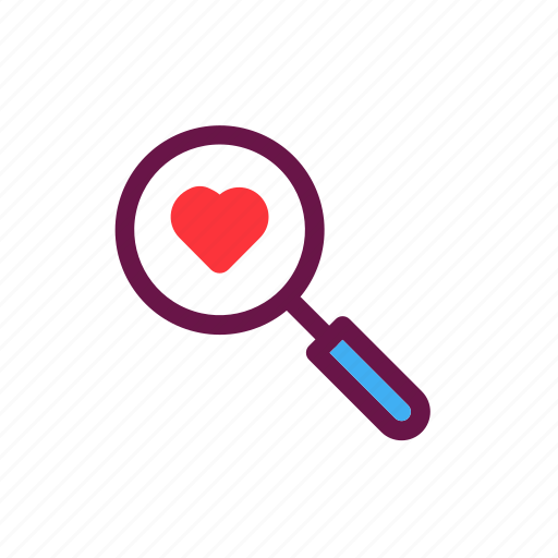 Heart, love, romance, romantic, search, valentine icon - Download on Iconfinder