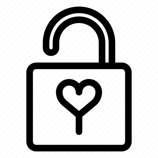 Padlock, unlock, heart, valentine icon - Download on Iconfinder