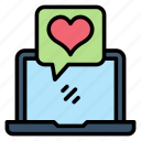 laptop, chat, love, heart, communication, online, computer, romance, dating