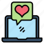 laptop, chat, love, heart, communication, online, computer, romance, dating 