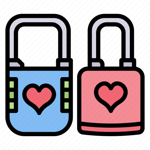 Love, padlock, couple, lock, heart, romance, romantic icon - Download on Iconfinder