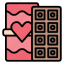 present, ribbon, chocolate, gift, valentine, love, sweet, heart, box 