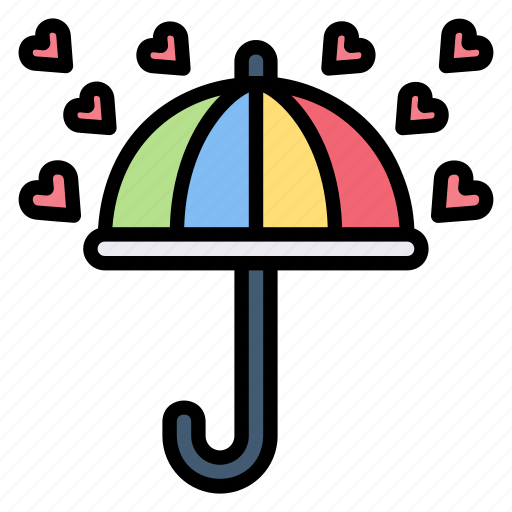 Umbrella, love, heart, concept, valentine, rain, romantic icon - Download on Iconfinder