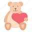 heart, toy, doll, bear, cute, teddy, gift, love, valentine 