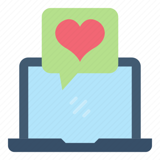 Laptop, chat, love, heart, communication, online, computer icon - Download on Iconfinder