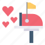 love, mailbox, heart, letter, mail, message, valentine, post, box 