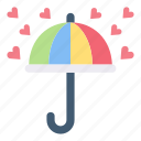 umbrella, love, heart, concept, valentine, rain, romantic, romance, falling