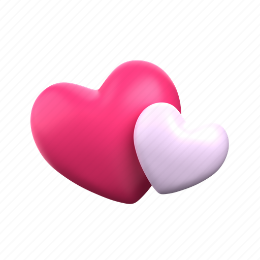 Double heart, double love, couple love, couple heart, valentine day, valentines day, happy valentine 3D illustration - Download on Iconfinder