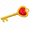 key, love, heart, valentine, romantic, lock 