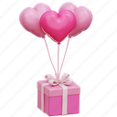 valentine, gift, love, heart, present, balloon 