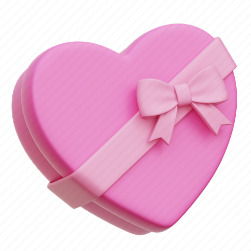 Heart, gift, love, present, valentine 3D illustration - Download on Iconfinder