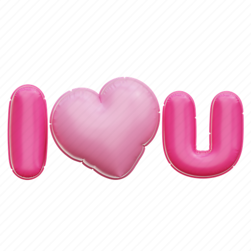 I love you, love you, heart, love, balloon 3D illustration - Download on Iconfinder