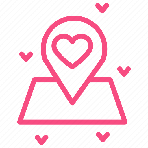 Valentine, february, love, location icon - Download on Iconfinder