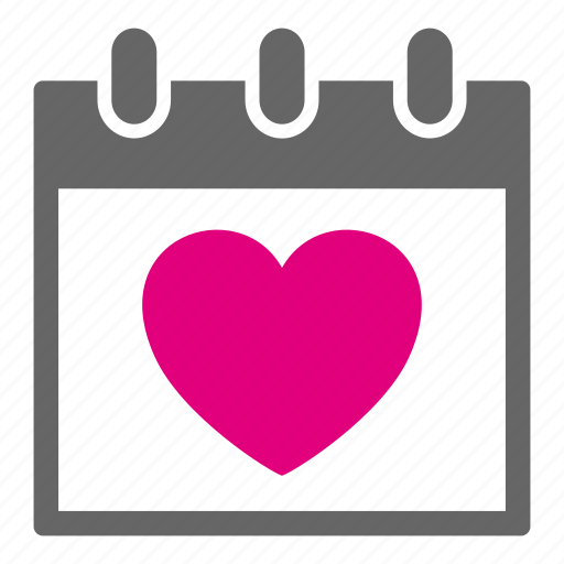 Calendar, heart, love, lover, valentine, day, schedule icon - Download on Iconfinder