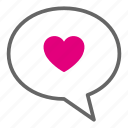 chat bubble, heart, love, talk, valentine, message, romantic