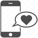 communication, heart, love message, mobile, phone, smartphone, sms