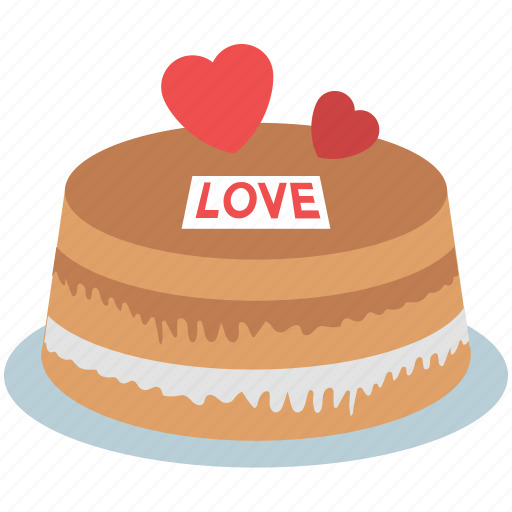 Cake, cake with hearts, dessert, romantic cake, valentine cake icon - Download on Iconfinder