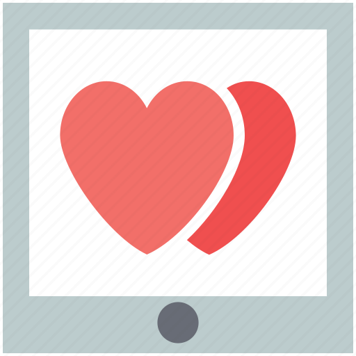 Internet, love chat, love message, online romance, screen hearts icon - Download on Iconfinder