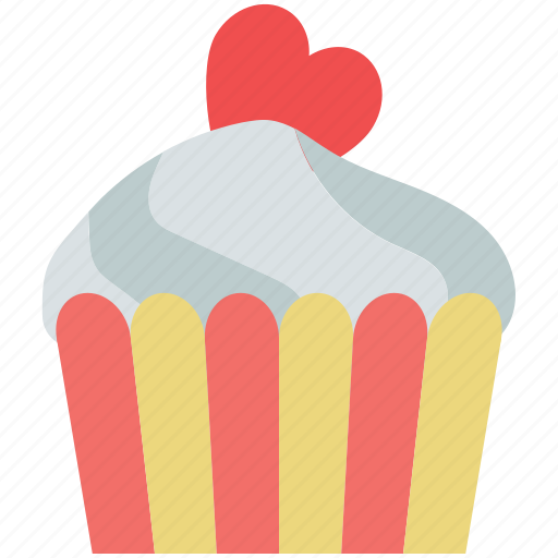 Cupcake, cupcake with heart, dessert, muffin, muffin with heart icon - Download on Iconfinder