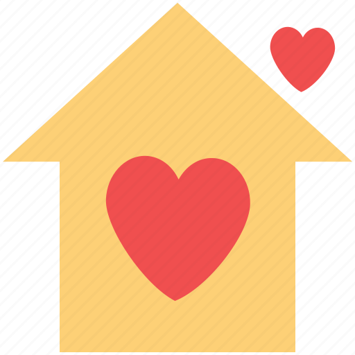 Home with hearts, house, house with hearts, love home, lovers home icon - Download on Iconfinder