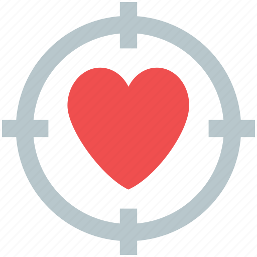 Crosshair on heart, dating, heart target, love concept, love heart icon - Download on Iconfinder