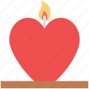 burning candle, candle, candlelight, heart candle, love sign