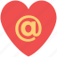 arroba in heart, internet dating, internet lover, love email, online romance 