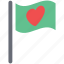ensign with heart, flag with heart, heart on ensign, love concept, love sign 