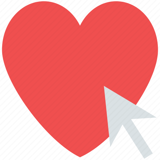 Click heart, cursor on heart, heart, heart arrow, romance, valentine icon - Download on Iconfinder