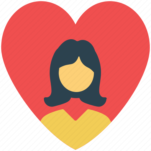 Girl in heart, heart, love sign, romance, valentine icon - Download on Iconfinder