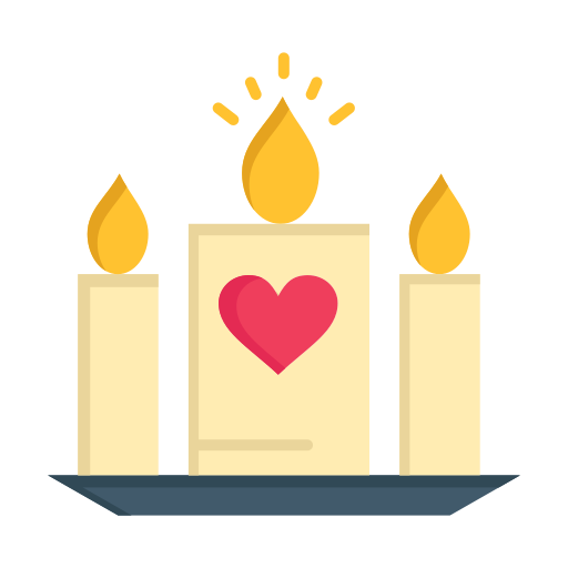 Candle, day, heart, love, valentine, valentines, wedding icon - Free download